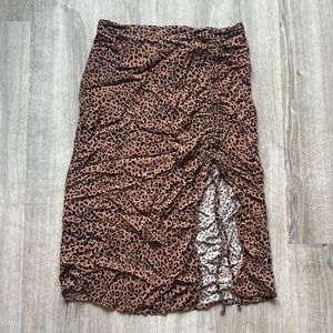 Leopard Print MIDI Skirt